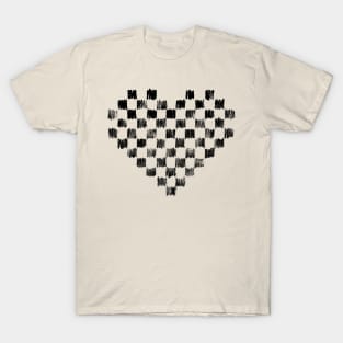 Doodle heart black T-Shirt